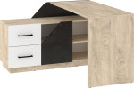 Rašomasis stalas Pax-02, 120x120x76 cm, rudas/juodas