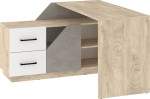 Rašomasis stalas Pax-02, 120x120x76 cm, rudas/pilkas