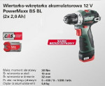 Suktuvas-gręžtuvas Metabo PowerMaxx BS BL, 12 V, 2x2,0 Ah