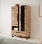 Vitrina Aria 140, ruda/juoda
