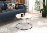Kavos staliukas Noel, 55x55cm, baltas/juodas