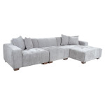 Kampinė sofa DAHLIA RC, šviesiai pilka