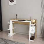 Stalas Asir, 122,7x77x45 cm, baltas/rudas