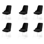 6-ių kėdžių komplektas Pare, juodas/baltas