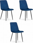Leobert Turin Blue Velvet valgomojo kėdžių komplektas, 3 vnt.