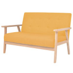 Dvivietė sofa, geltonos spalvos, audinys