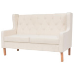 Dvivietė sofa, audinys, krėminė balta spalva