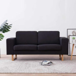 Dvivietė sofa, juoda, audinys