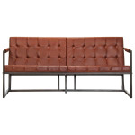 Trivietė sofa, rudos spalvos, tikra ožkos oda