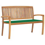 Sudedamas sodo suoliukas su pagalvėle, 128,5cm, tikmedis