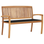 Sudedamas sodo suoliukas su pagalvėle, 128,5cm, tikmedis