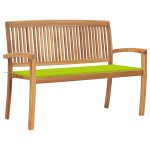 Sudedamas sodo suoliukas su pagalvėle, 128,5cm, tikmedis