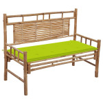 Sodo suoliukas su pagalvėle, 120cm, bambukas