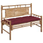 Sodo suoliukas su pagalvėle, 120cm, bambukas