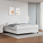 Lova su spyruoklėmis ir čiužiniu, balta,160x200cm, dirbtinė oda