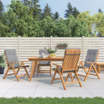 Sulankstomos atlošiamos kėdės su pagalvėlėmis, 4 vnt., masyvi tikmedžio mediena