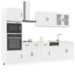 Virtuvinių spintelių komplektas, 7 dalių, Kalmar, balta