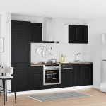 Virtuvinių spintelių komplektas, 7 dalių, Kalmar, juoda
