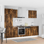 Virtuvinių spintelių komplektas, 7 dalių, Kalmar, dūminio