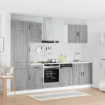 Virtuvinių spintelių komplektas, 7 dalių, Kalmar, pilka