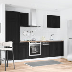 Virtuvinių spintelių komplektas, 7 dalių, Lucca, juoda