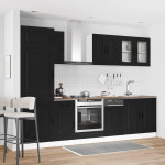 Virtuvinių spintelių komplektas, 8 dalių, Kalmar, juoda