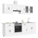 Virtuvinių spintelių komplektas, 8 dalių, Kalmar, balta