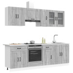 Virtuvinių spintelių komplektas, 8 dalių, Kalmar, pilka
