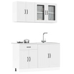 Virtuvinių spintelių komplektas, 4 dalių, Lucca, balta