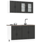 Virtuvinių spintelių komplektas, 4 dalių, Lucca, juoda