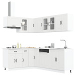Virtuvinių spintelių komplektas, 11 dalių, Kalmar, balta