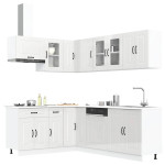 Virtuvinių spintelių komplektas, 11 dalių, Kalmar, balta
