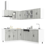 Virtuvinių spintelių komplektas, 11 dalių, Kalmar, pilka