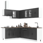 Virtuvinių spintelių komplektas, 11 dalių, Lucca, juoda