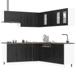 Virtuvinių spintelių komplektas, 11 dalių, Kalmar, juoda