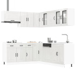 Virtuvinių spintelių komplektas, 11 dalių, Kalmar, balta