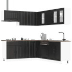 Virtuvinių spintelių komplektas, 11 dalių, Lucca, juoda