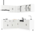 Virtuvinių spintelių komplektas, 11 dalių, Lucca, balta