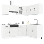 Virtuvinių spintelių komplektas, 11 dalių, Kalmar, balta
