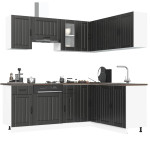 Virtuvinių spintelių komplektas, 11 dalių, Kalmar, juoda
