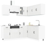 Virtuvinių spintelių komplektas, 11 dalių, Lucca, balta