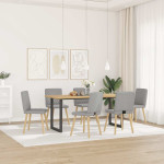 Valgomojo kėdės, 6vnt., pilkos spalvos, audinys