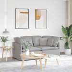 Modulinė sofa su pagalvėlėmis, audinys, debesų pilka