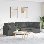 Modulinė sofa su pagalvėlėmis, velvetas, tamsiai pilka