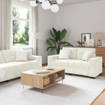 Sofos komplektas 3 vnt. 6 vietos Kreminė 221 x 78 x 80 cm