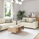 Sofa 2 vnt. 5 vietos Smėlio 221 x 80 x 82 cm
