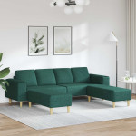 Svetainės sofa 3 vnt. Tamsiai žalia Poliesteris