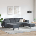 Svetainės sofa 3 vnt. Tamsiai pilka