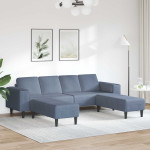 Sofa Mėlyna 250 x 188 x 76 cm Kordūrinis audinys