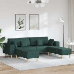 Sofa 3 vnt. Tamsiai žalia audinys